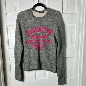 Dsquared2 Gray Sweater with Pink Logo size medium